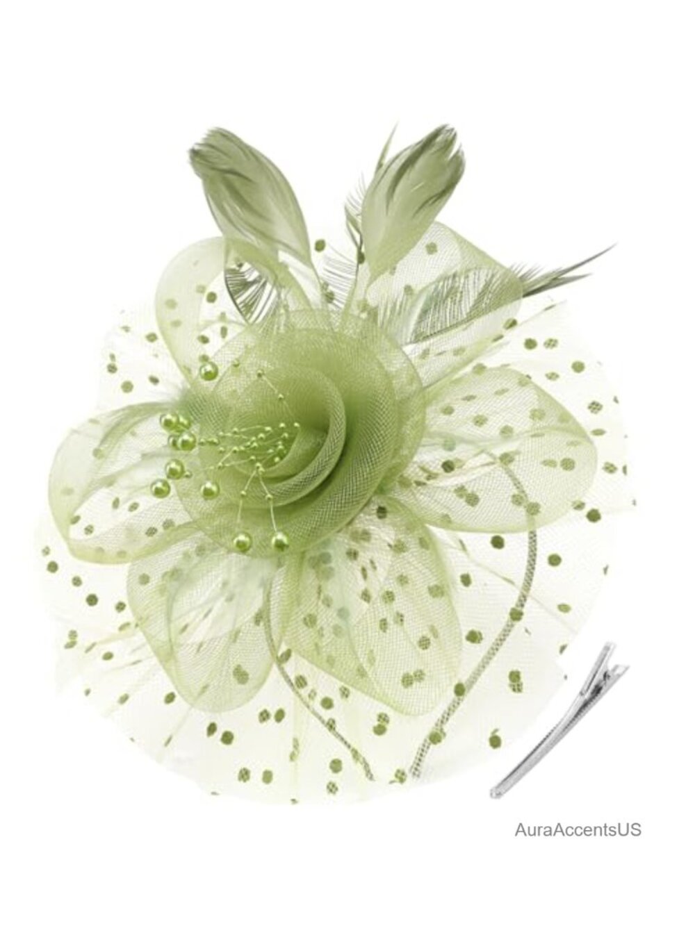 Womens Tea Party Fascinator Hat Floral Mesh Feathers Headband Clip